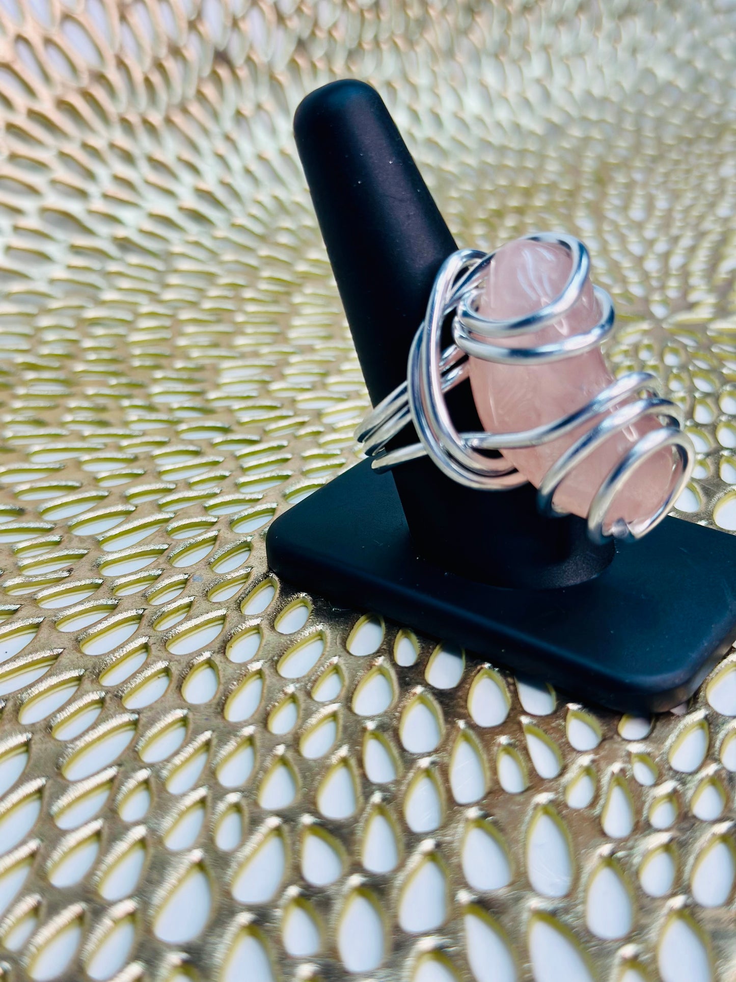 Rose Quartz Gemstone Ring - Size 10.5