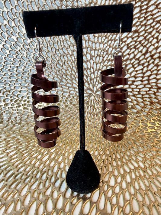 Bronze Spiral Statement Earrings